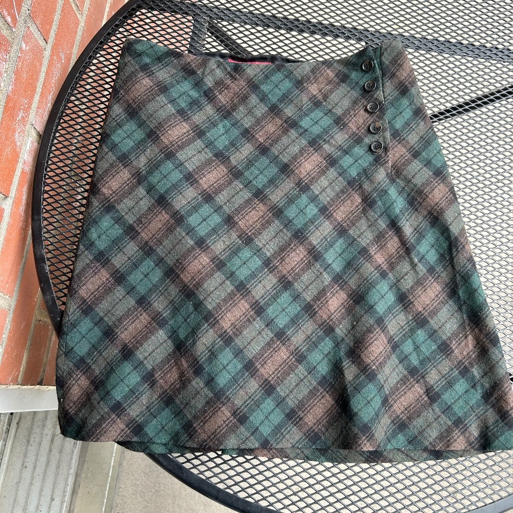 San Francisco plaid skirt with buttons